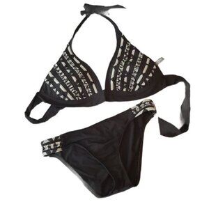 Kenneth Cole Reaction Mix and Mingle Bikini Cup D black and white swim suit